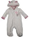 Happi by Dena - Baby Girls Long Sleeve Footed Velour Coverall