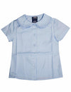 FRENCH TOAST Girls Short Sleeve Peter Pan Blouse with Lace Trim Collar - E9322