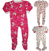 Sara's Prints Toddler Girls Long Sleeve Footed Zip Up Sleep Pajama Coverall, 35268