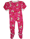 Sara's Prints Toddler Girls Long Sleeve Footed Zip Up Sleep Pajama Coverall, 35268