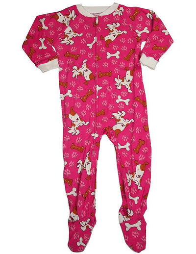 Sara's Prints Toddler Girls Long Sleeve Footed Zip Up Sleep Pajama Coverall, 35268