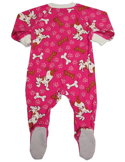 Sara's Prints Baby Infant Girls Long Sleeve Footed Zip Up Sleep Pajama Coverall, 35258