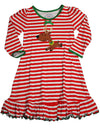 Sara's Prints Toddler Girls Long Sleeve Gown Holiday Ruffle Flame Resistant, 32719