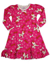 Sara's Prints Toddler Girls Long Sleeve Gown Multi Prints Ruffle Flame Resistant, 32735