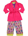 Bunz Kidz - Baby Girls 3 Piece Robe and Pajama Set