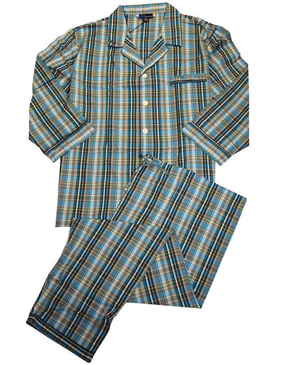 Majestic International Mens Big & Tall Long Sleeve Broadcloth Sleep Pajama Set, 35564