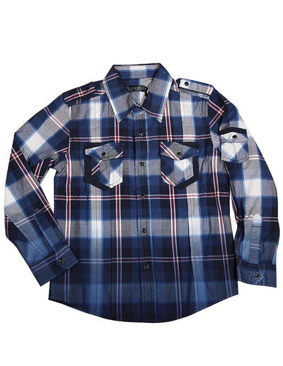 Smash Boys Sizes 4 - 14 Western Style Long Sleeve Button / Snap Down Shirt Top, 35893