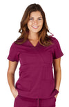 UltraSoft Premium 3 Pocket Mock Wrap Medical Scrub Top For Women - JUNIOR FIT