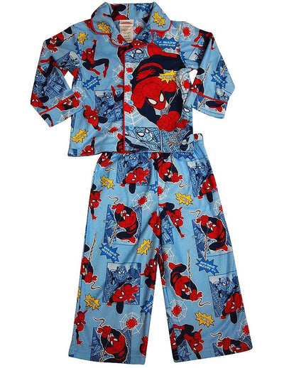 Spiderman Toddler Boys Long Sleeve Button Front Sleepwear Pajama Set, 36257