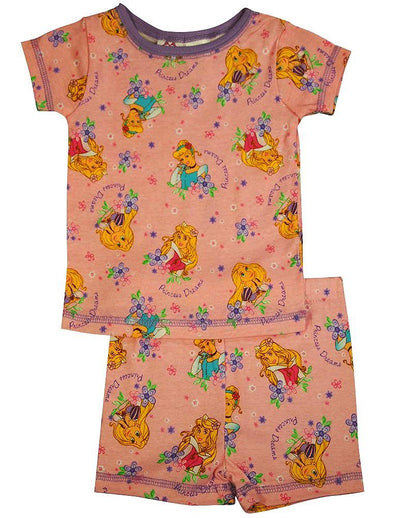 Disney Princess - Little Girls' Short Sleeve Shortie Pajamas