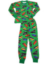 Sara's Prints Boys Long Sleeve 100% Cotton 2 Piece Pajama Set - Wear to fit snug, 36413