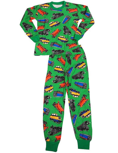 Sara's Prints Boys Long Sleeve 100% Cotton 2 Piece Pajama Set - Wear to fit snug, 36413