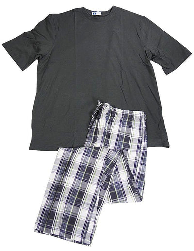 Majestic International Mens Short Sleeve Long Leg Loungewear Cotton Pajama Set, 36807