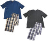 Majestic International Mens Short Sleeve Long Leg Loungewear Cotton Pajama Set, 36807