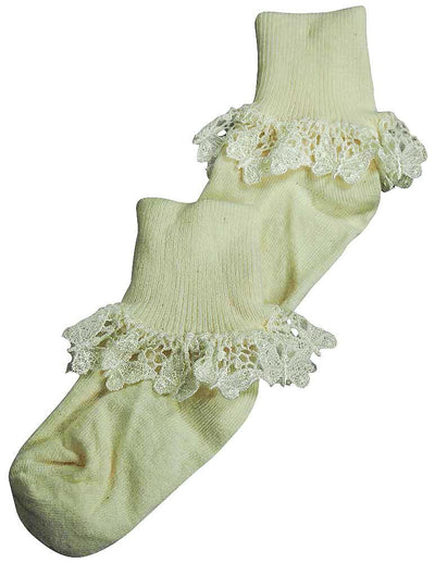 Christian Dior - Little Girls Butterfly Lace Cuff Sock