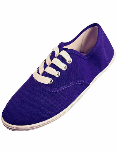 Easy USA - Womens Canvas Lace Up Shoe with Padded Insole