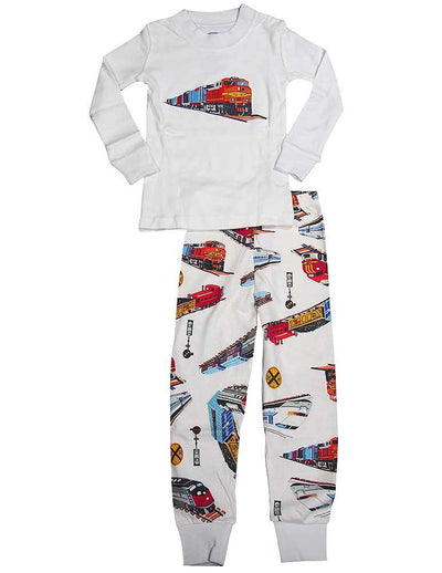 Sara's Prints Boys Long Sleeve 100% Cotton 2 Piece Pajama Set - Wear to fit snug, 37940