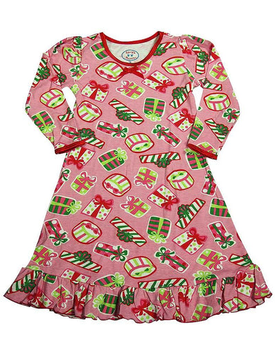 Sara's Prints Toddler Girls Long Sleeve Gown Holiday Ruffle Flame Resistant, 32719