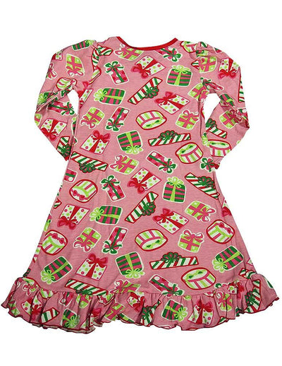 Sara's Prints Toddler Girls Long Sleeve Gown Holiday Ruffle Flame Resistant, 32719