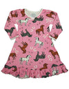 Sara's Prints - Little Girls Puffed Long Sleeve Nightgown