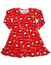 Sara's Prints Toddler Girls Long Sleeve Gown Holiday Ruffle Flame Resistant, 32719