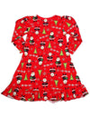 Sara's Prints Toddler Girls Long Sleeve Gown Holiday Ruffle Flame Resistant, 32719