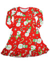 Sara's Prints Girls Long Sleeve Gown Holiday Ruffle Nightgown Flame Resistant, 37994