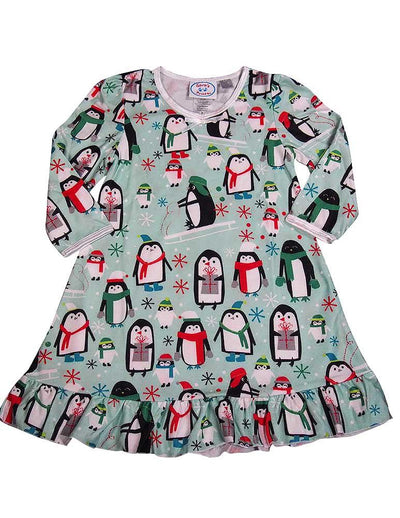 Sara's Prints - Little Girls Puffed Long Sleeve Nightgown