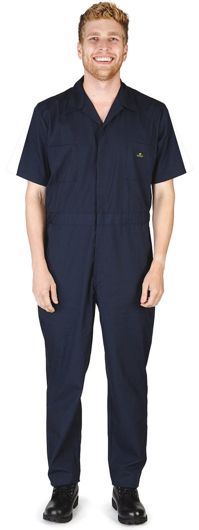 Natural Workwear - Mens Short Sleeve Basic Blended Work Coverall Includes Big & Tall Sizes - Order 1 size bigger