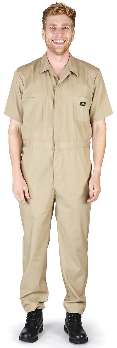 Natural Workwear - Mens Short Sleeve Basic Blended Work Coverall Includes Big & Tall Sizes - Order 1 size bigger