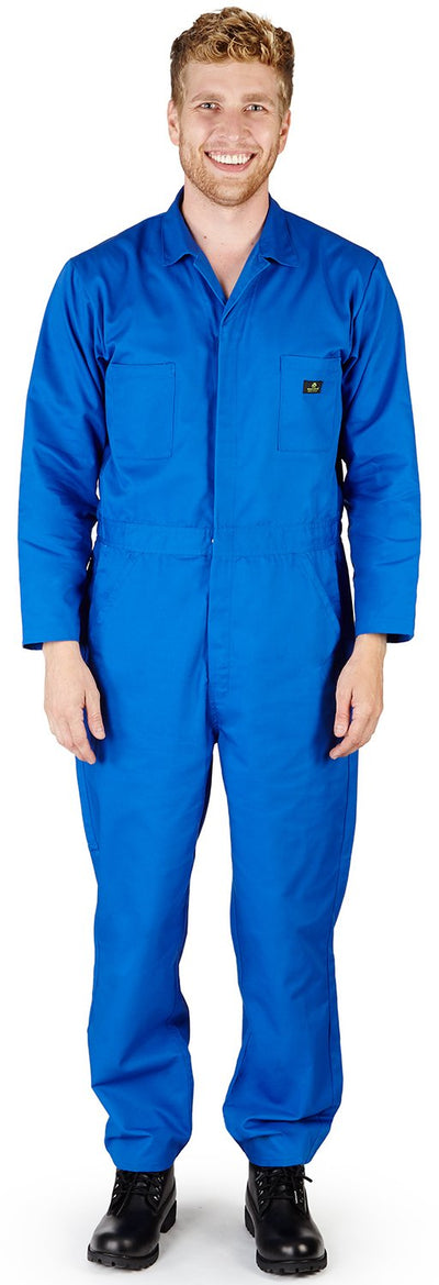 Natural Workwear - Mens Long Sleeve Basic Blended Work Coverall Includes Big & Tall Sizes - Order 1 size bigger