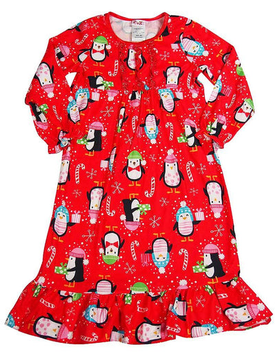 PJ & Me - Little Girls Long Sleeve Holiday Nightgown