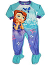 Disney Princess - Little Girls Sofia the First Motif Footed Blanket Sleeper, Aqua, Purple 38165-3T