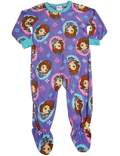 Disney Princess - Little Girls Sofia the First Motif Footed Blanket Sleeper, Purple 38166-3T