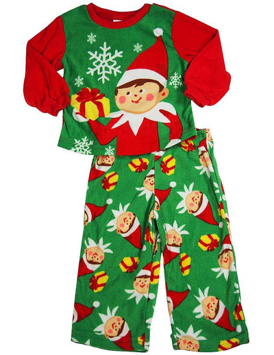 Elf on the Shelf - Little Boys Long Sleeve Fleece Elf Holiday Pajamas