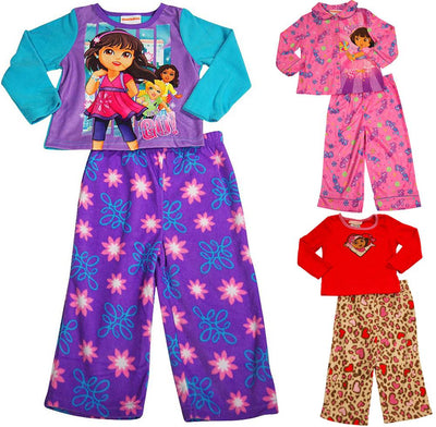 Dora the Explorer Toddler Girls 2 Piece Long Sleeve Fleece PJ Pajama Set, 38248