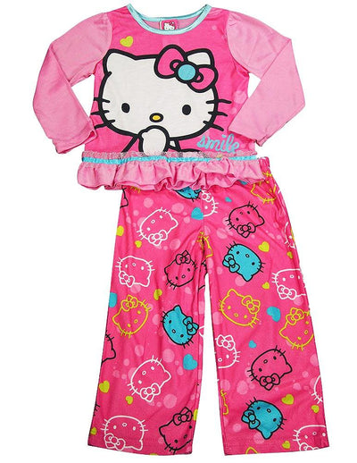 Hello Kitty - Little Girls Long Sleeve Hello Kitty Pajamas