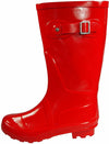 New Women Rain Boots Rubber Solid Color Mid Height Wellie Mid Calf Snow Rainboot, 38734