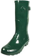 New Women Rain Boots Rubber Solid Color Mid Height Wellie Mid Calf Snow Rainboot, 38734