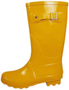 New Women Rain Boots Rubber Solid Color Mid Height Wellie Mid Calf Snow Rainboot, 38734