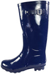 New Womens Rain Boots Rubber Solid Color Hi Height Wellie Hi Calf Snow Rainboots, 38740