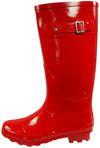 New Womens Rain Boots Rubber Solid Color Hi Height Wellie Hi Calf Snow Rainboots, 38740