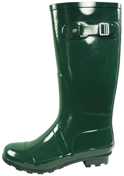 New Womens Rain Boots Rubber Solid Color Hi Height Wellie Hi Calf Snow Rainboots, 38740