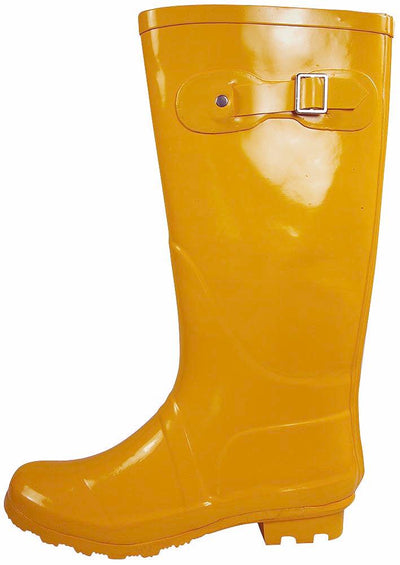 New Womens Rain Boots Rubber Solid Color Hi Height Wellie Hi Calf Snow Rainboots, 38740