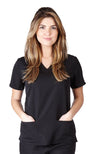 UltraSoft Premium Classic 3 Pocket V-Neck Medical Scrub Top For Women - JUNIOR FIT