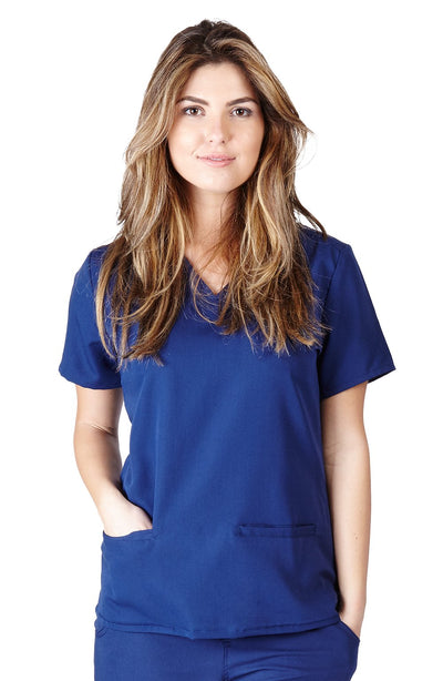 UltraSoft Premium Classic 3 Pocket V-Neck Medical Scrub Top For Women - JUNIOR FIT