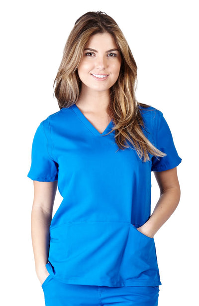 UltraSoft Premium Classic 2 Pocket Crossover Medical Scrub Top For Women - JUNIOR FIT