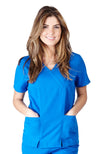 UltraSoft Premium 2 Pocket Cross Over Tunic Medical Scrub Top For Women - JUNIOR FIT