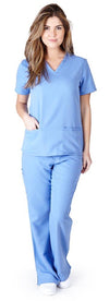 UltraSoft Premium Classic 3 Pocket V-Neck Medical Scrub Set For Women - JUNIOR FIT