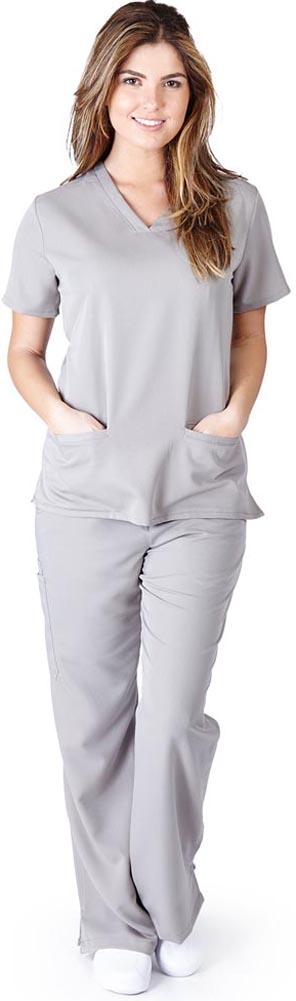 UltraSoft Premium Classic 3 Pocket V-Neck Medical Scrub Set For Women - JUNIOR FIT